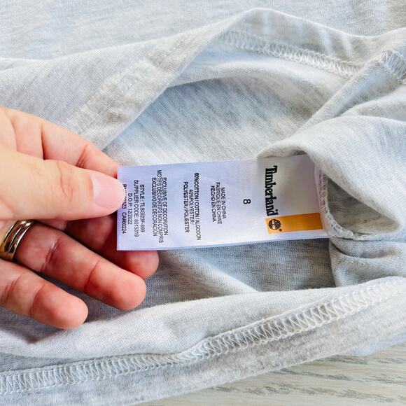 Timberland Boy's Size 8 Gray Sleeveless Logo Tank - Picture 3 of 6